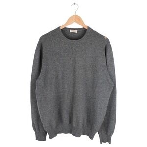 Vintage Gran Sasso Pure Cashmere Sweater Gray Crewneck Men's XL Flawed